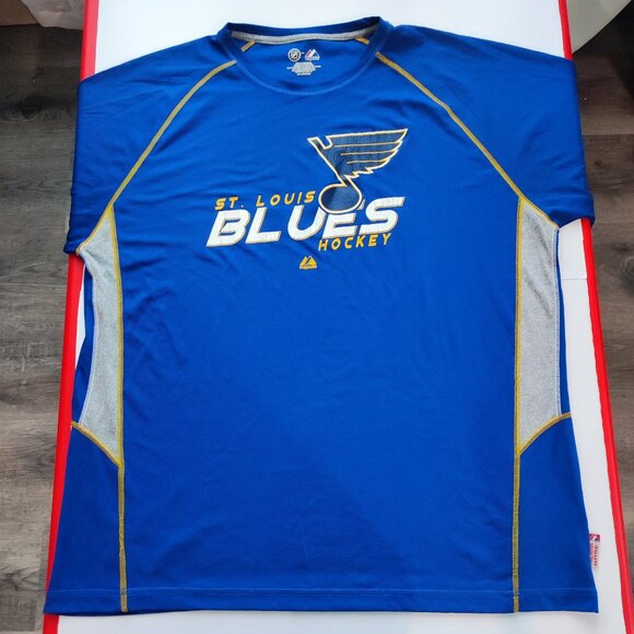 NHL Majestic St. Louis Blues hockey jersey blue men's size 2XL - Picture 1 of 9
